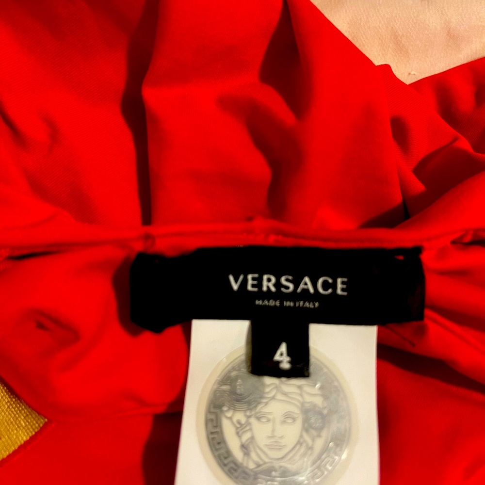 Versace Red Bodysuit One Piece with High-Cut Design - Picture 2 of 7